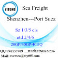 Shenzhen Port Sea Freight Shipping To Port Suez